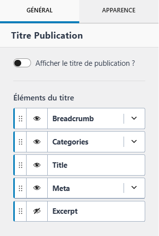 Comment désactiver H1 automatique Kadence