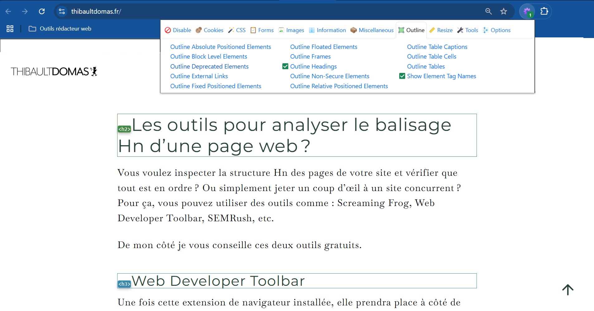 tuto web developer